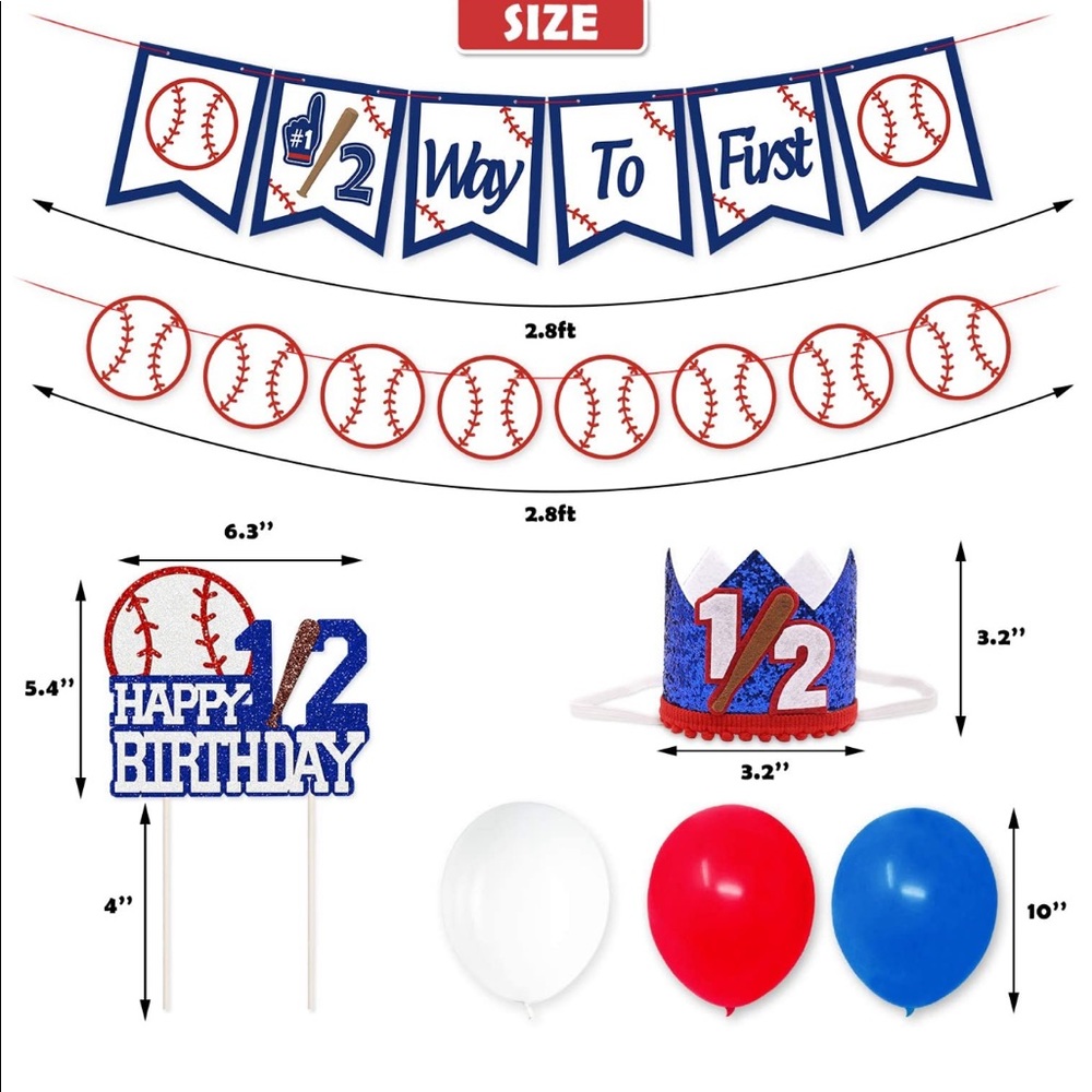 1/2 way to first birthday sign/set